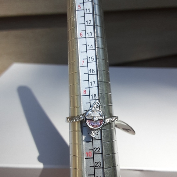 Pink Sapphire and Cz Ring size 9 - Picture 5 of 8